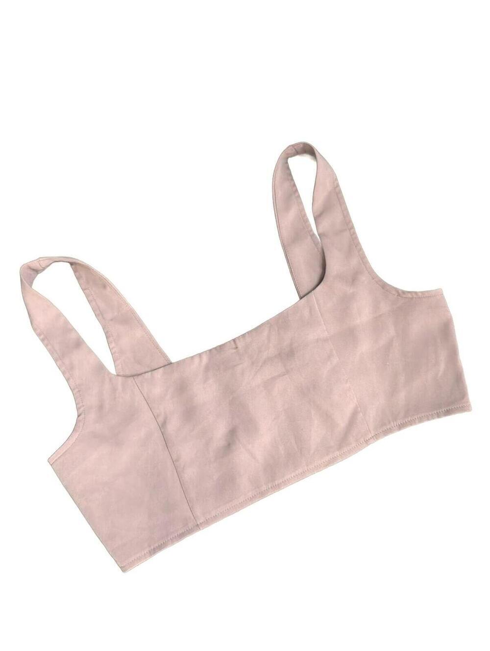 MISGUIDED Taupe Crop Top NWT Minimalist Y2K Bralette Tank